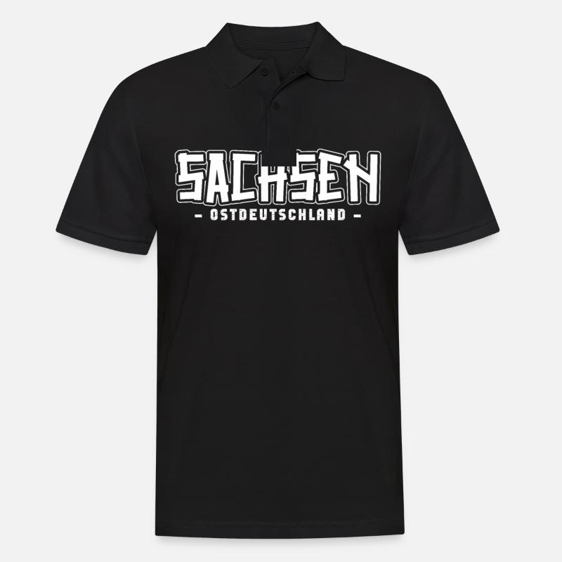 Sachse Sächsin Sachsen - Männer Poloshirt - Schwarz