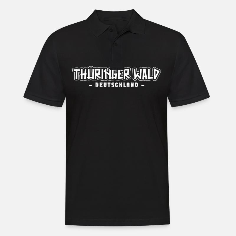 Thüringer Wald - Männer Poloshirt - Schwarz