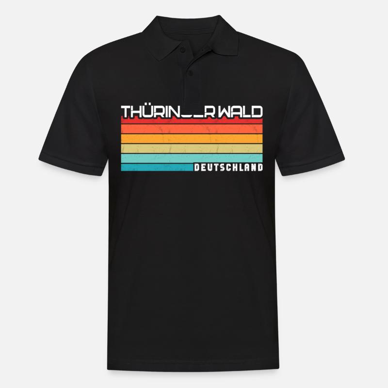 Thüringer Wald - Männer Poloshirt - Schwarz