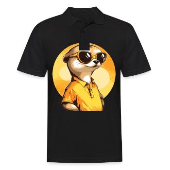 Meerkat with sunglasses Meerkat - Men's Polo Shirt - black - Front - Kai (181cm)