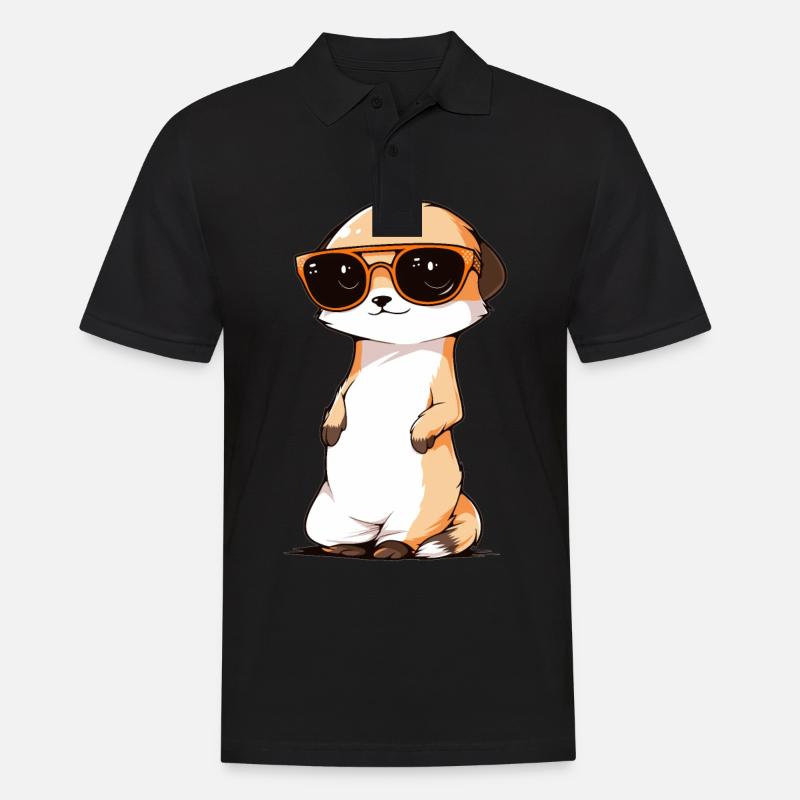 Suricate avec lunettes de soleil Suricate - Polo Homme - noir
