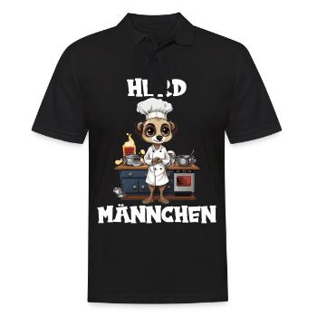 Erdmännchen kochen Koch Kochmütze Herdmännchen - Männer Poloshirt - Schwarz - Vorne - Kai (181cm)