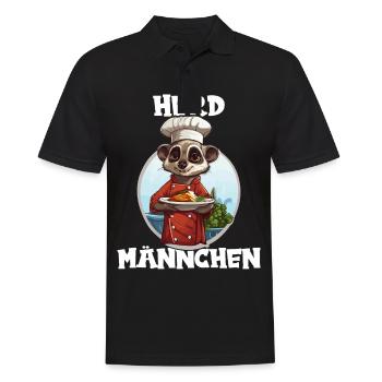 Erdmännchen kochen Koch Kochmütze Herdmännchen - Männer Poloshirt - Schwarz - Vorne - Kai (181cm)
