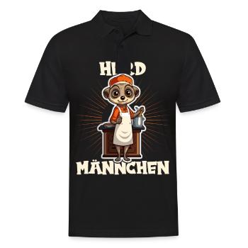 Erdmännchen kochen Koch Kochmütze Herdmännchen - Männer Poloshirt - Schwarz - Vorne - Kai (181cm)