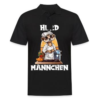 Erdmännchen kochen Koch Kochmütze Herdmännchen - Männer Poloshirt - Schwarz - Vorne - Kai (181cm)