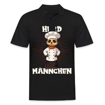 Erdmännchen kochen Koch Kochmütze Herdmännchen - Männer Poloshirt - Schwarz - Vorne - Kai (181cm)