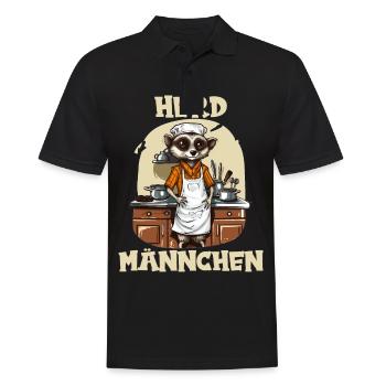 Erdmännchen kochen Koch Kochmütze Herdmännchen - Männer Poloshirt - Schwarz - Vorne - Kai (181cm)