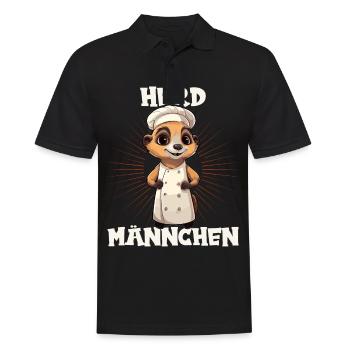 Erdmännchen kochen Koch Kochmütze Herdmännchen - Männer Poloshirt - Schwarz - Vorne - Kai (181cm)