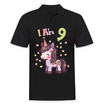 J'ai 9 ans Chevaux Cheval 9ème anniversaire - Polo Homme - noir - Devant - Kai (181cm)