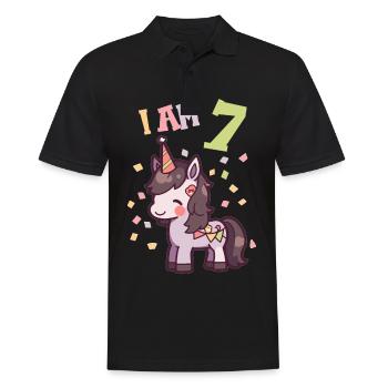 J'ai 7 ans Chevaux Cheval 7ème anniversaire - Polo Homme - noir - Devant - Kai (181cm)