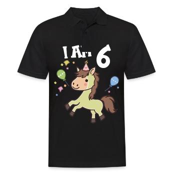 J'ai 6 ans Chevaux Cheval 6ème anniversaire - Polo Homme - noir - Devant - Kai (181cm)
