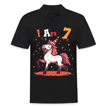 J'ai 7 ans Chevaux Cheval 7ème anniversaire - Polo Homme - noir - Devant - Kai (181cm)