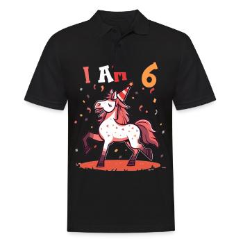 J'ai 6 ans Chevaux Cheval 6ème anniversaire - Polo Homme - noir - Devant - Kai (181cm)