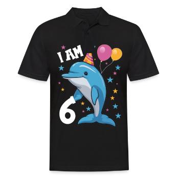 I'm 6 years old Delfine Delfin 6th birthday - Men's Polo Shirt - black - Front - Kai (181cm)