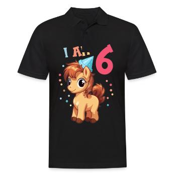 J'ai 6 ans Chevaux Cheval 6ème anniversaire - Polo Homme - noir - Devant - Kai (181cm)