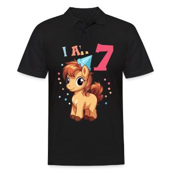 J'ai 7 ans Chevaux Cheval 7ème anniversaire - Polo Homme - noir - Devant - Kai (181cm)