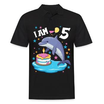 J’ai 5 ans Dauphins Dauphin 5ème anniversaire - Polo Homme - noir - Devant - Kai (181cm)