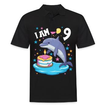 J’ai 9 ans Dauphins Dauphin 9ème anniversaire - Polo Homme - noir - Devant - Kai (181cm)