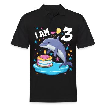 J’ai 3 ans Dauphins Dauphin 3ème anniversaire - Polo Homme - noir - Devant - Kai (181cm)