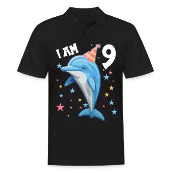 J’ai 9 ans Dauphins Dauphin 9ème anniversaire - Polo Homme - noir - Devant - Kai (181cm)