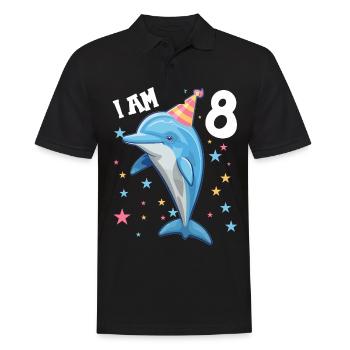 J’ai 8 ans Dauphins Dauphin 8e anniversaire - Polo Homme - noir - Devant - Kai (181cm)