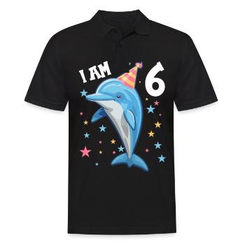 J’ai 6 ans Dauphins Dauphin 6ème anniversaire - Polo Homme - noir - Devant - Kai (181cm)