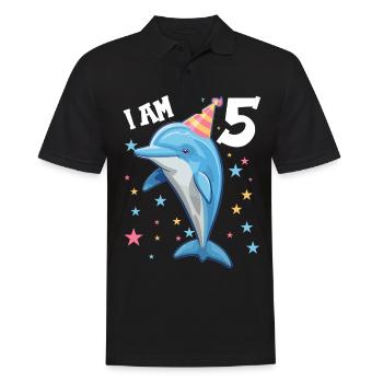 J’ai 5 ans Dauphins Dauphin 5ème anniversaire - Polo Homme - noir - Devant - Kai (181cm)