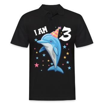 J’ai 3 ans Dauphins Dauphin 3ème anniversaire - Polo Homme - noir - Devant - Kai (181cm)