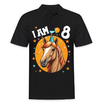 J’ai 8 ans Chevaux Cheval 8e anniversaire - Polo Homme - noir - Devant - Kai (181cm)