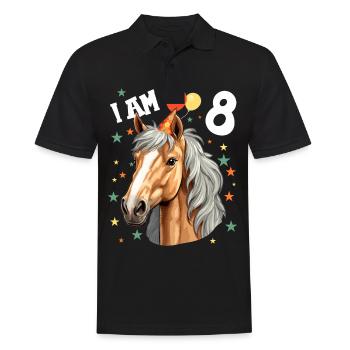 J’ai 8 ans Chevaux Cheval 8e anniversaire - Polo Homme - noir - Devant - Kai (181cm)