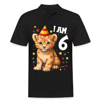 J’ai 6 ans Lion Lion 6e anniversaire - Polo Homme - noir - Devant - Kai (181cm)