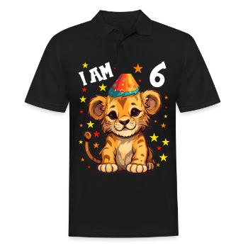 J’ai 6 ans Lion Lion 6e anniversaire - Polo Homme - noir - Devant - Kai (181cm)