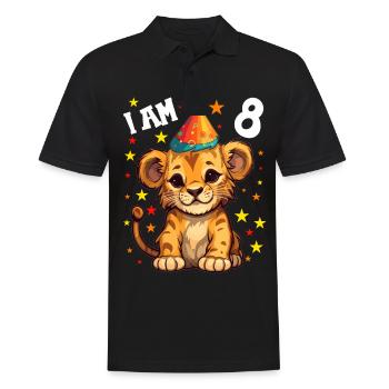 J’ai 8 ans Lion Leo 8e anniversaire - Polo Homme - noir - Devant - Kai (181cm)
