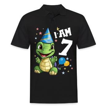 I' Turtles Turtle 7th Birthday - Men's Polo Shirt - black - Front - Kai (181cm)