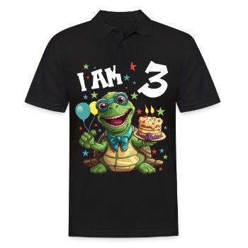 I'm 3 Turtles Turtle 3rd Birthday - Men's Polo Shirt - black - Front - Kai (181cm)