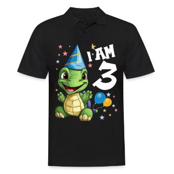 I'm 3 Turtles Turtle 3rd Birthday - Men's Polo Shirt - black - Front - Kai (181cm)