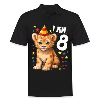I'm 8 Years Old Lion Leo 8th Birthday - Men's Polo Shirt - black - Front - Kai (181cm)