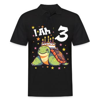 I'm 3 Turtles Turtle 3rd Birthday - Men's Polo Shirt - black - Front - Kai (181cm)