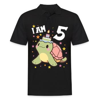 Je suis 5 Tortues Tortue 5e anniversaire - Polo Homme - noir - Devant - Kai (181cm)