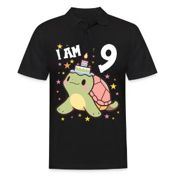 Je suis 9 Tortues Tortue 9e anniversaire - Polo Homme - noir - Devant - Kai (181cm)