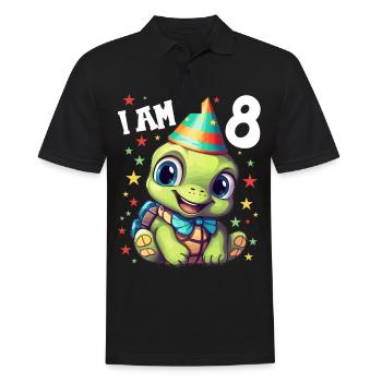 Je suis 8 Tortues Tortue 8e anniversaire - Polo Homme - noir - Devant - Kai (181cm)
