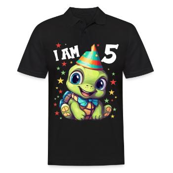 Je suis 5 Tortues Tortue 5e anniversaire - Polo Homme - noir - Devant - Kai (181cm)
