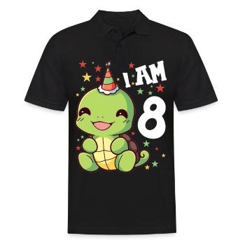 Je suis 8 Tortues Tortue 8e anniversaire - Polo Homme - noir - Devant - Kai (181cm)