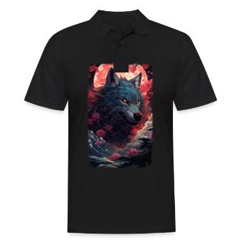 Spirit Wolf Fox Aesthetic Japanese Kitsune - Men's Polo Shirt - black - Front - Kai (181cm)