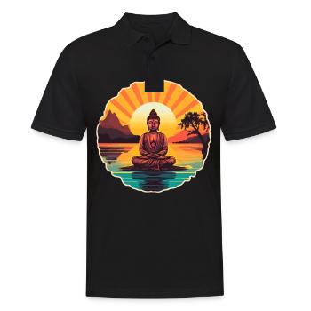 Buddhism Yoga Buddhist Zen Meditation Buddha - Men's Polo Shirt - black - Front - Kai (181cm)