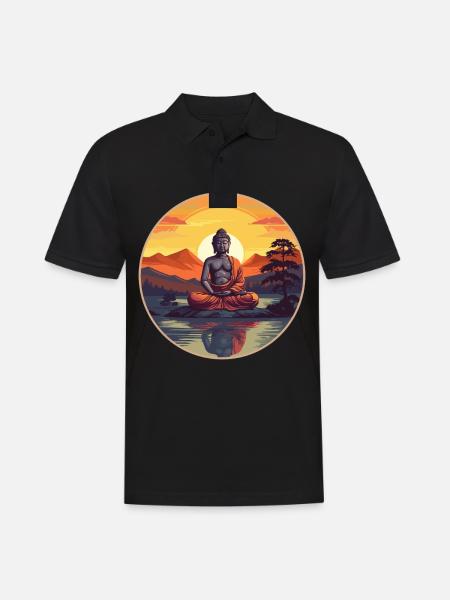 Buddhismus Yoga Buddhist Zen Meditation Buddha - Männer Poloshirt - Schwarz