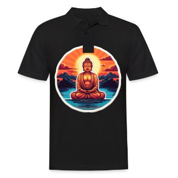 Buddhism Yoga Buddhist Zen Meditation Buddha - Men's Polo Shirt - black - Front - Kai (181cm)