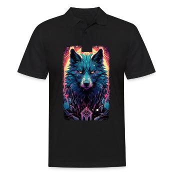 Spirit Wolf Fox Aesthetic Japanese Kitsune - Men's Polo Shirt - black - Front - Kai (181cm)