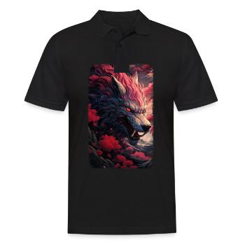Spirit Wolf Fox Aesthetic Japanese Kitsune - Men's Polo Shirt - black - Front - Kai (181cm)