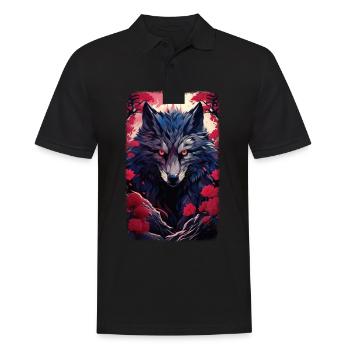 Spirit Wolf Fox Aesthetic Japanese Kitsune - Men's Polo Shirt - black - Front - Kai (181cm)